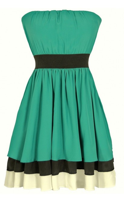 Irish Luck Strapless Green and Black Dress